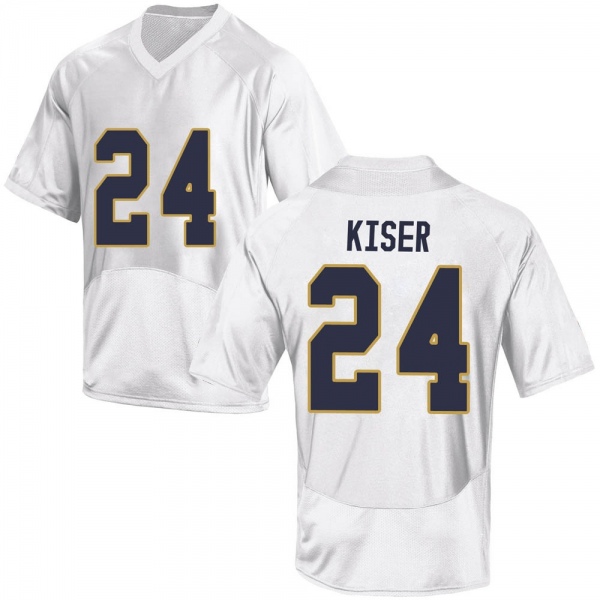 Jack Kiser Notre Dame Fighting Irish NCAA Men's #24 White Game College Stitched Football Jersey GLZ6355OA